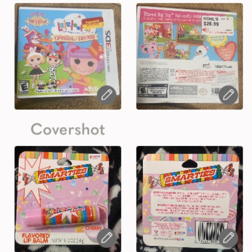 Lalaloops Carnival Nintendo 3DS game+ Smarties lip balm